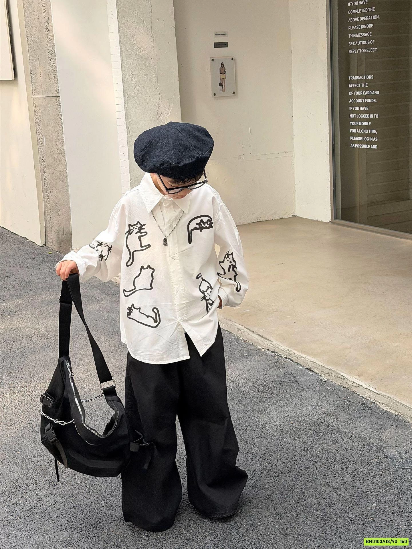 SƠ MI TRẮNG IN MÈO FANSHU