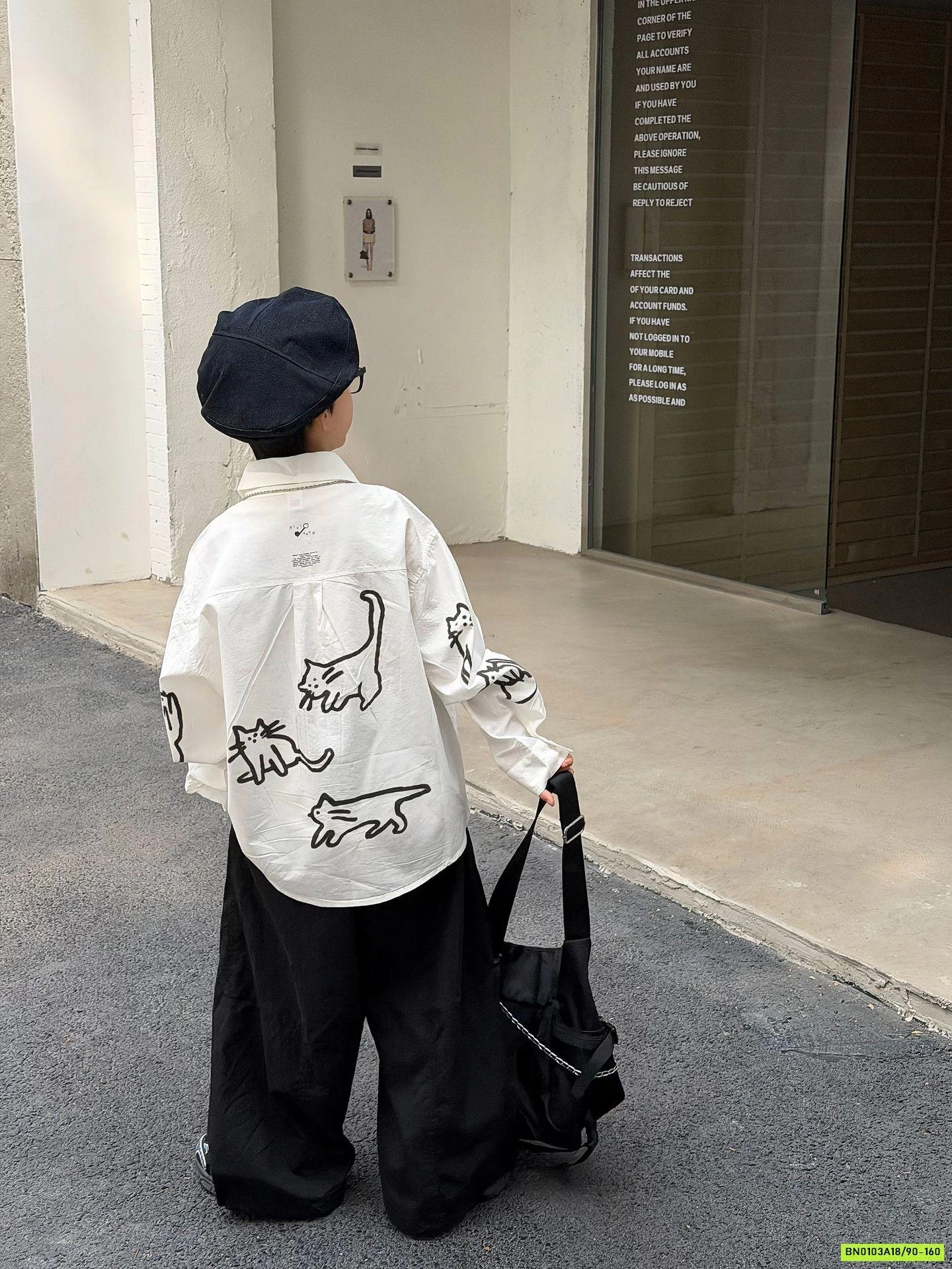 SƠ MI TRẮNG IN MÈO FANSHU