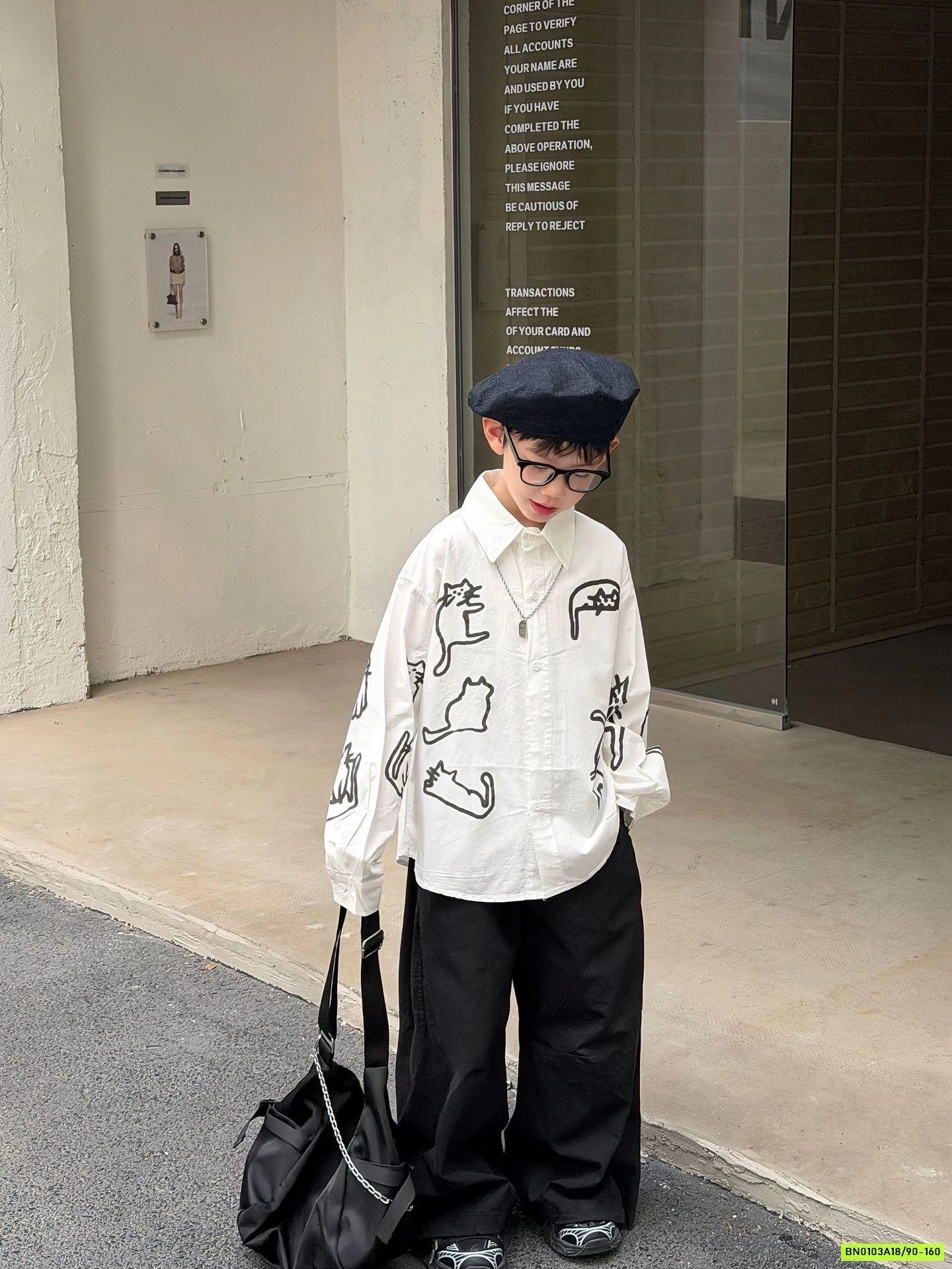 SƠ MI TRẮNG IN MÈO FANSHU