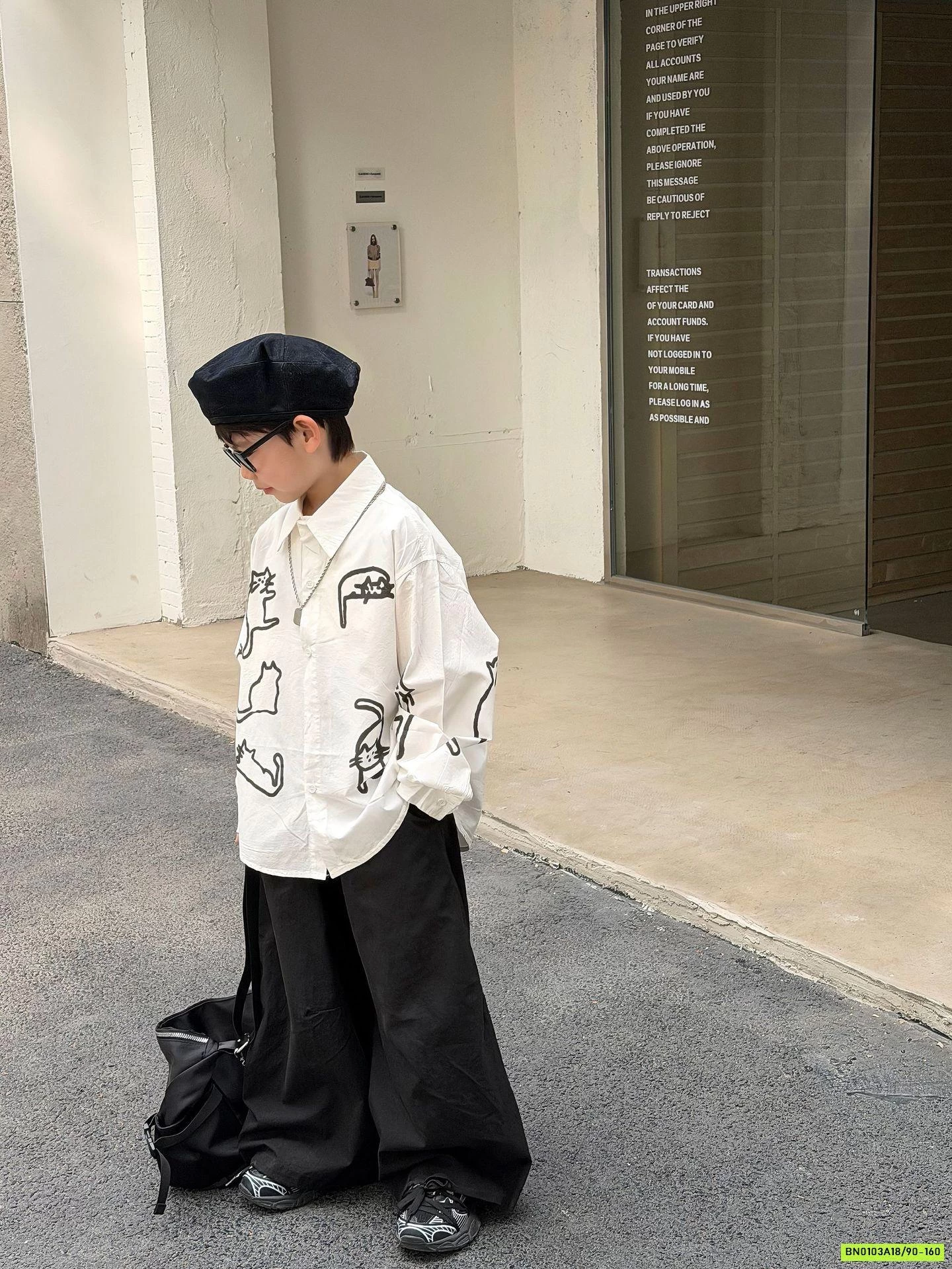 SƠ MI TRẮNG IN MÈO FANSHU