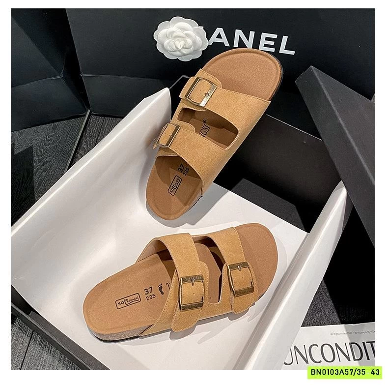 DÉP LÊ ĐẾ KÉP 2 QUAI DA LỘN