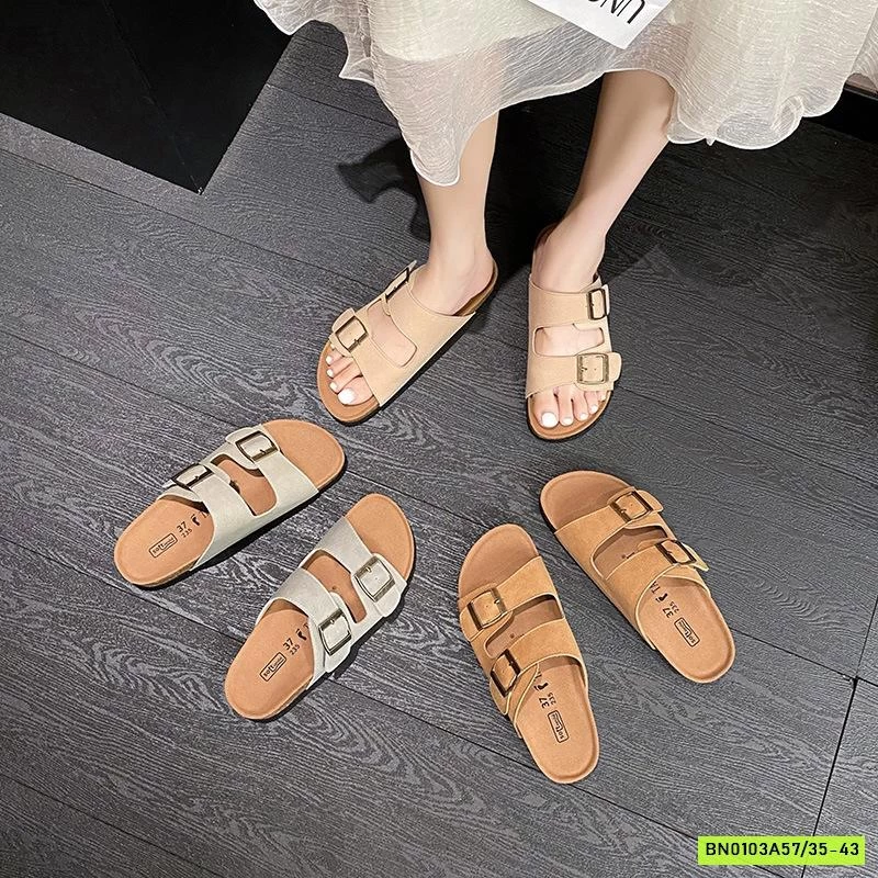 DÉP LÊ ĐẾ KÉP 2 QUAI DA LỘN