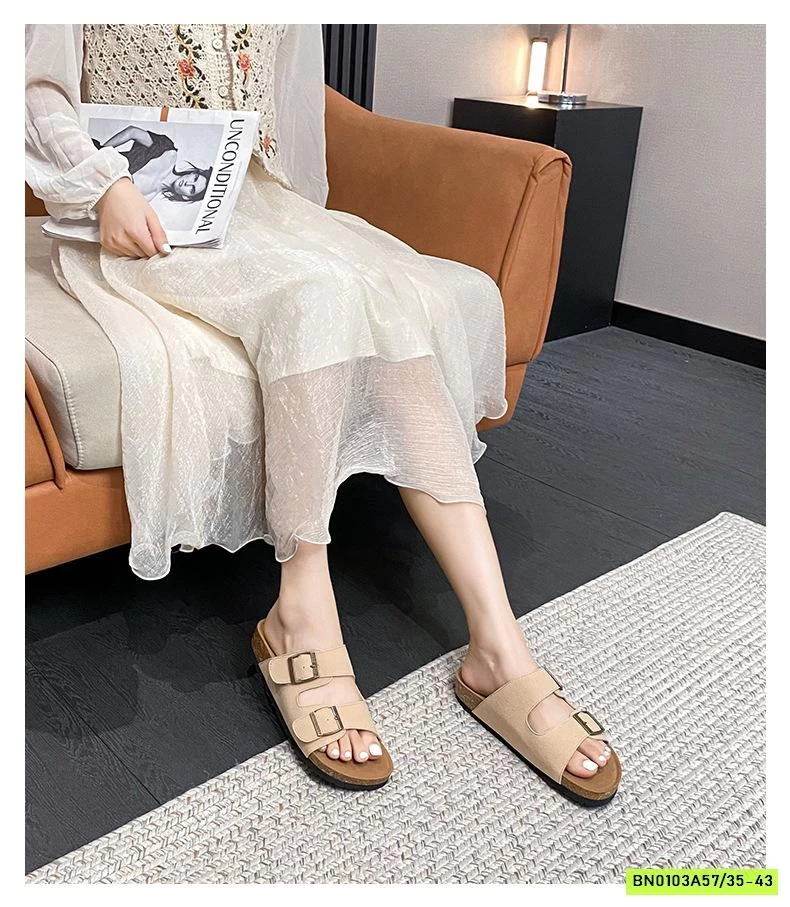 DÉP LÊ ĐẾ KÉP 2 QUAI DA LỘN