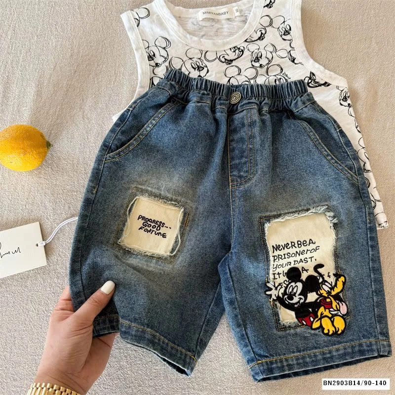 Quần sooc jean mickey MMY