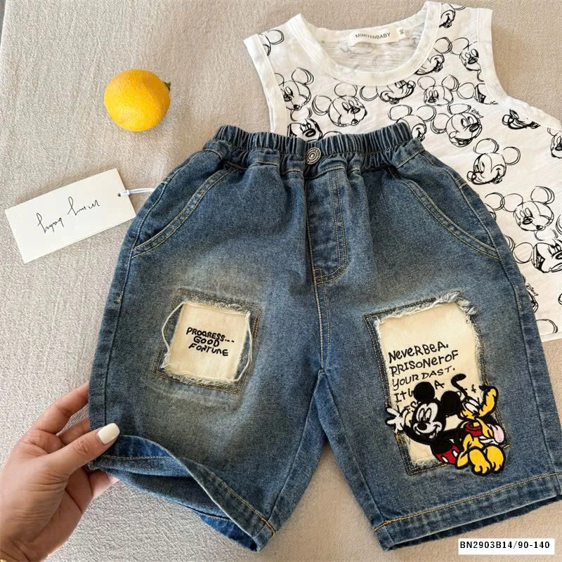 Quần sooc jean mickey MMY