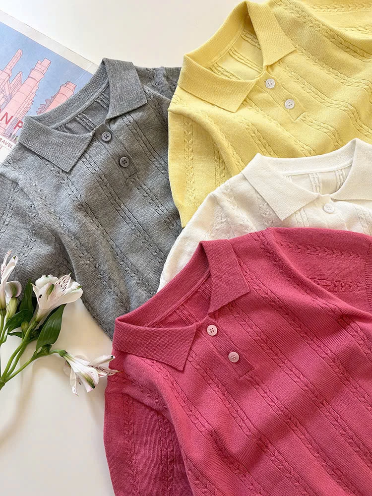 ÁO POLO LEN DỆT MÙA HÈ  AMBB 25B093