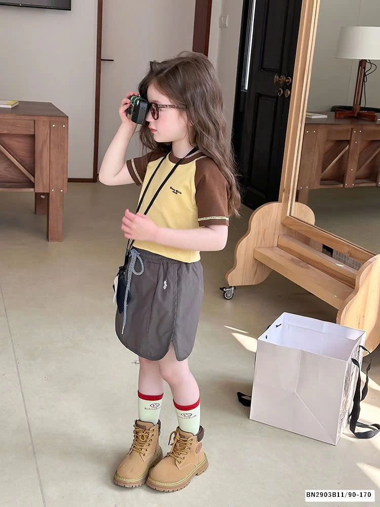 ÁO THUN PHỐI MÀU CHỈ NỔI  AMBB 25B027