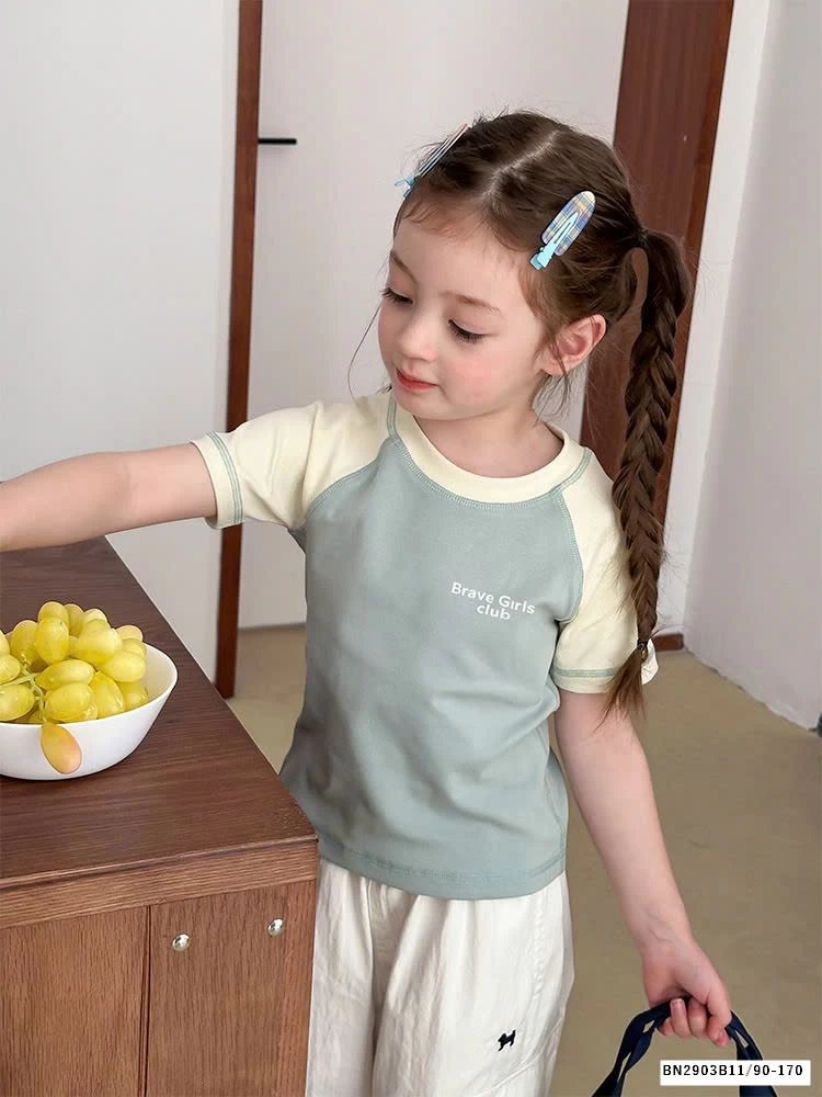 ÁO THUN PHỐI MÀU CHỈ NỔI  AMBB 25B027