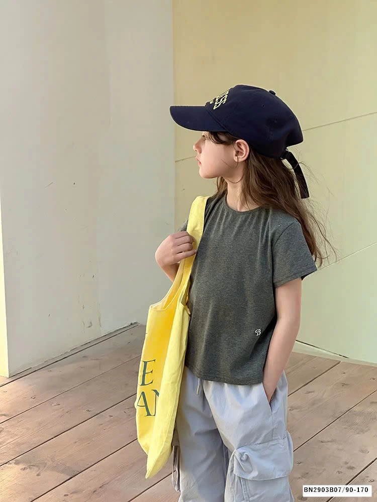 ÁO THUN TRƠN THÊU CHỮ B 25A078