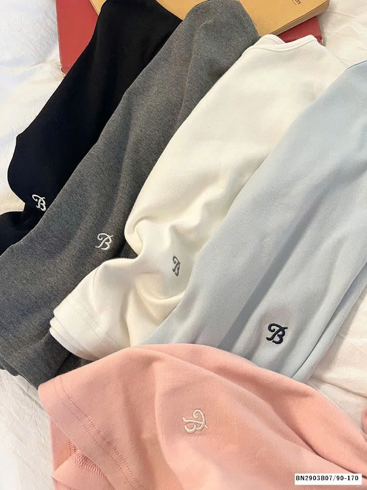 ÁO THUN TRƠN THÊU CHỮ B 25A078