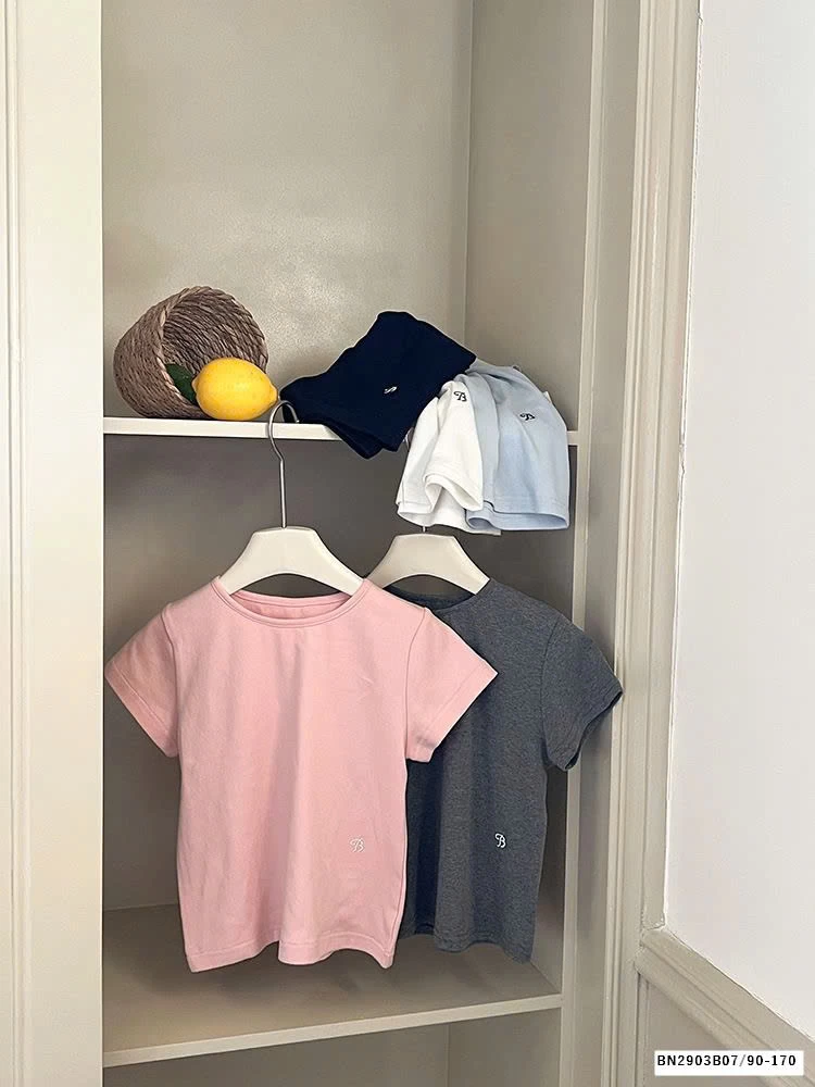 ÁO THUN TRƠN THÊU CHỮ B 25A078