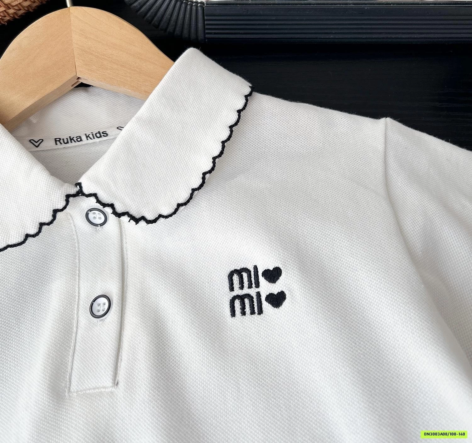 POLO CỔ SEN THÊU MINMIN KACADY BG