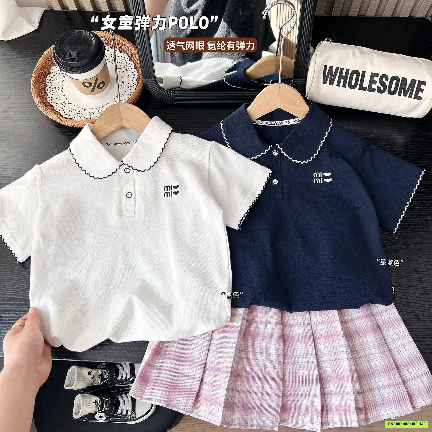 POLO CỔ SEN THÊU MINMIN KACADY BG