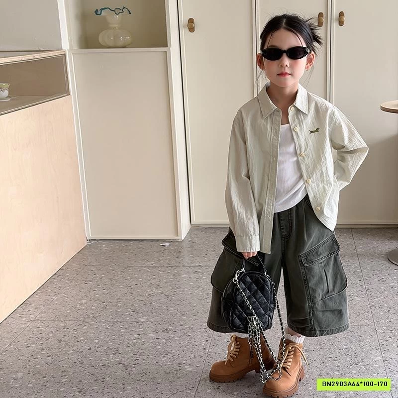 SƠ MI ĐŨI DÀI TAY THÊU LOGO 26A045 AMBB