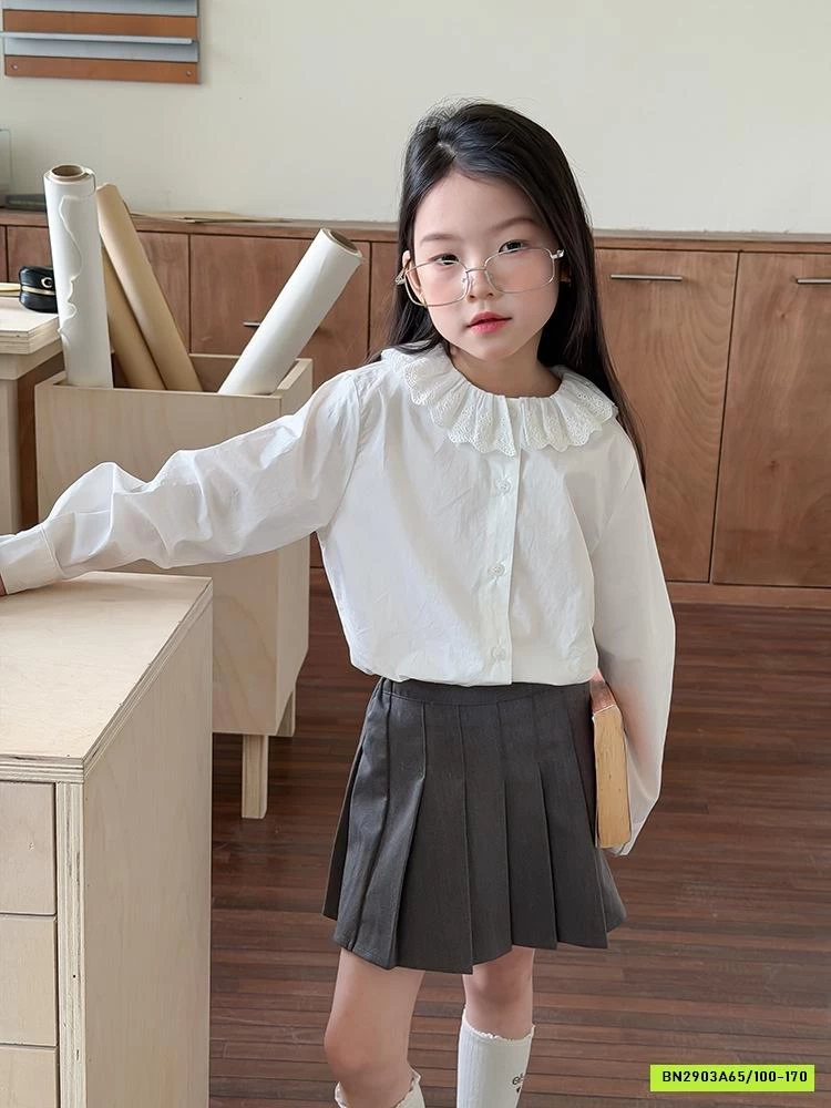 SƠ MI TRẮNG CỔ REN 26A154 AMBB