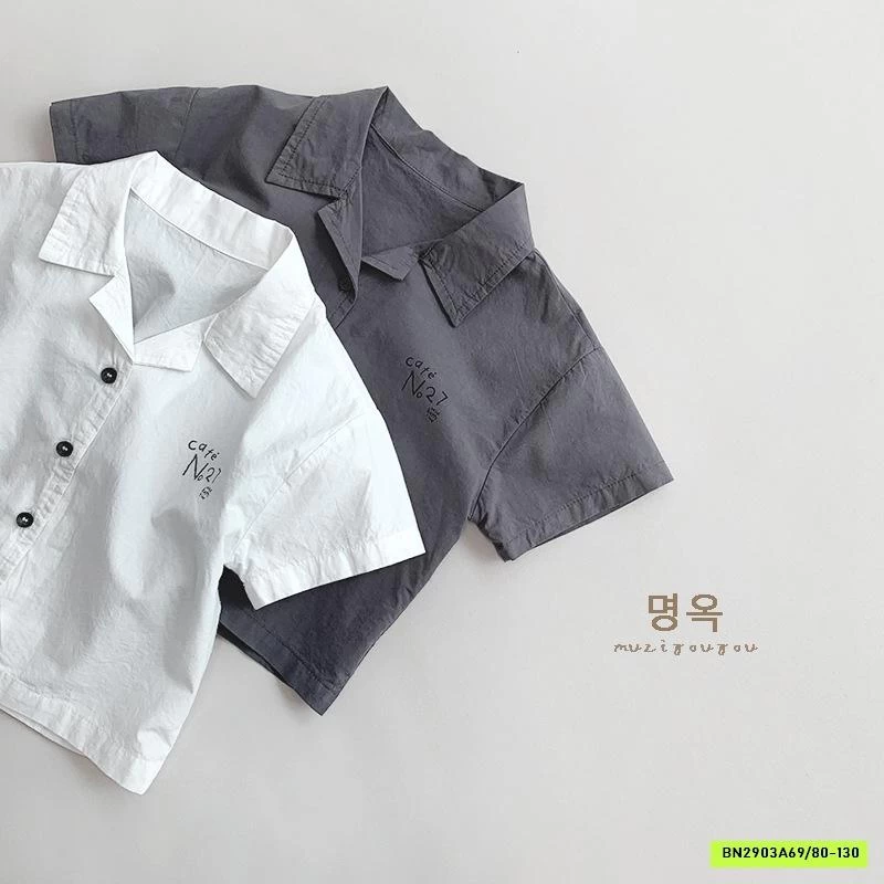 SƠ MI CỔ BẺ IN CHỮ MZYY