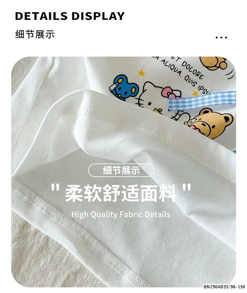 SET ÁO PHÔNG HELLO MIX CHÂN VÁY CARO BÉ GÁI