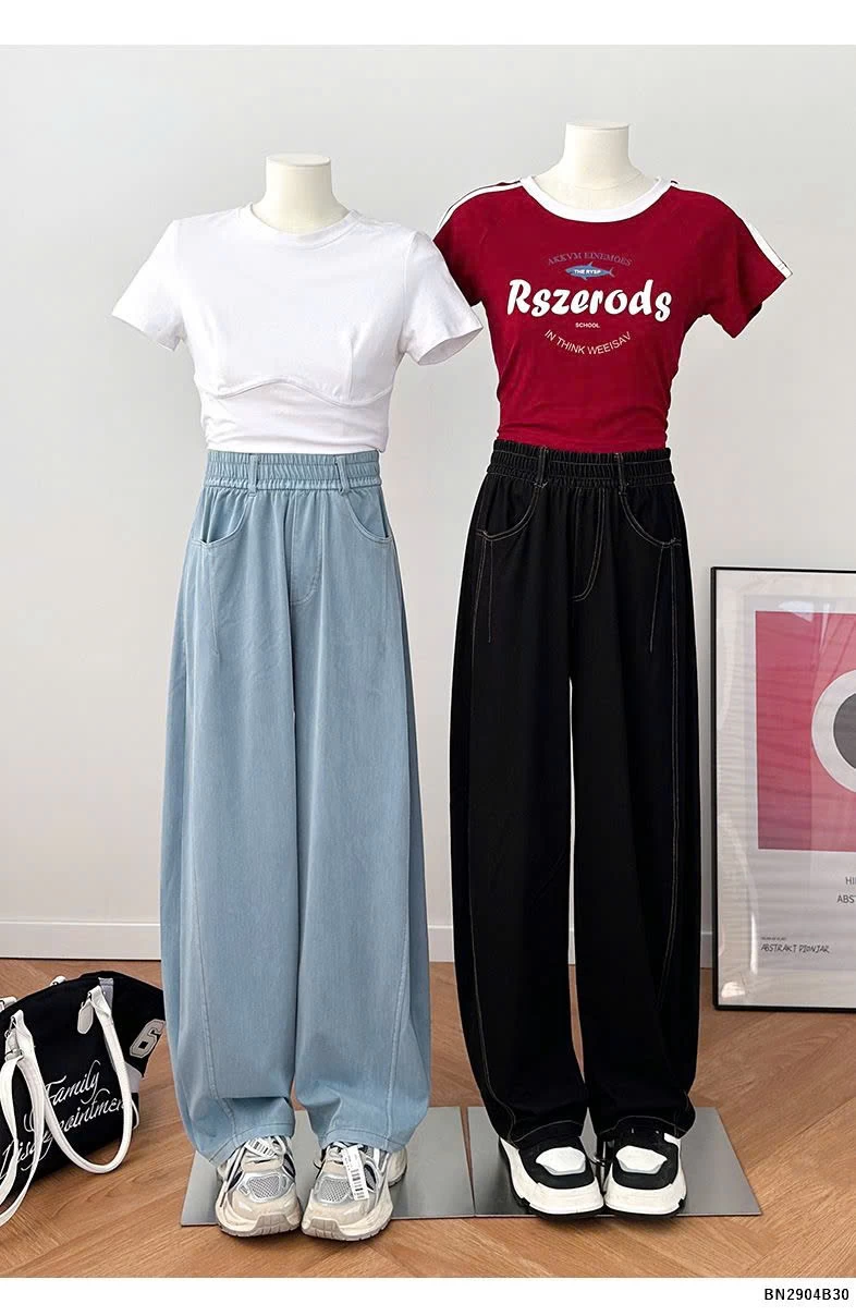 QUẦN JEAN TENCEL ỐNG RỘNG