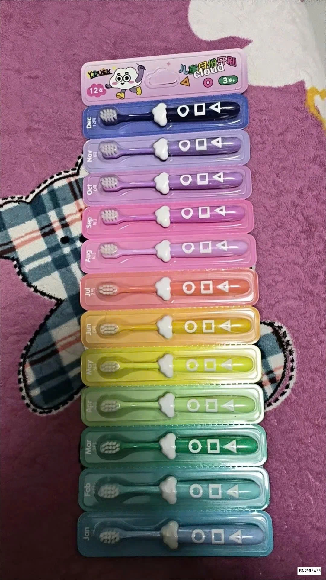 SÉT 12 BÀN CHẢI SẮC MÀU