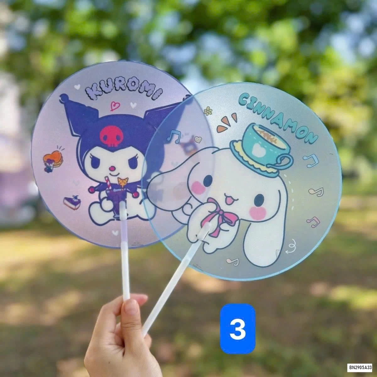 SÉT 2 QUẠT CẦM TAY KUROMI