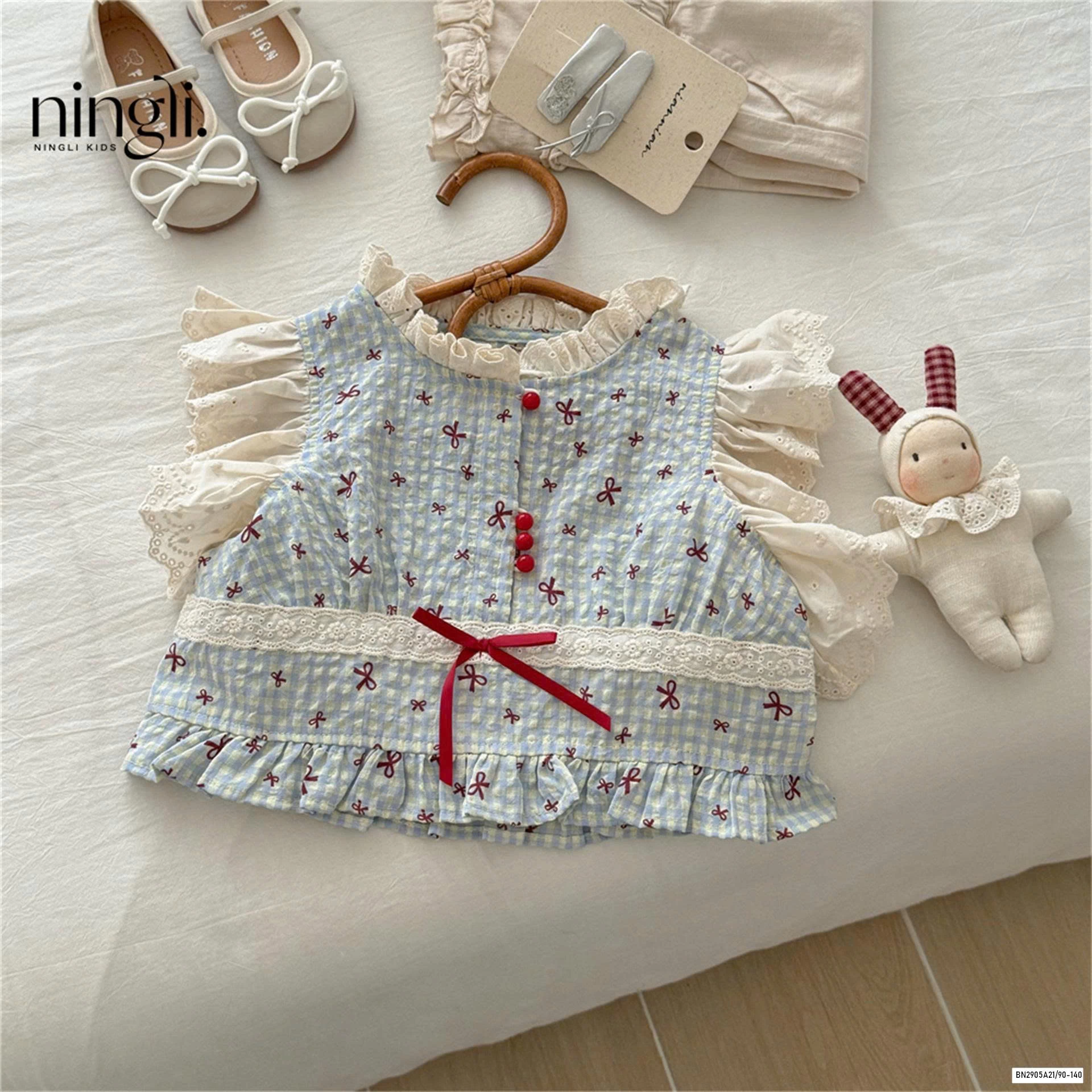 SÉT ÁO HOA CÁNH TIÊN MIX QUẦN SUÔNG