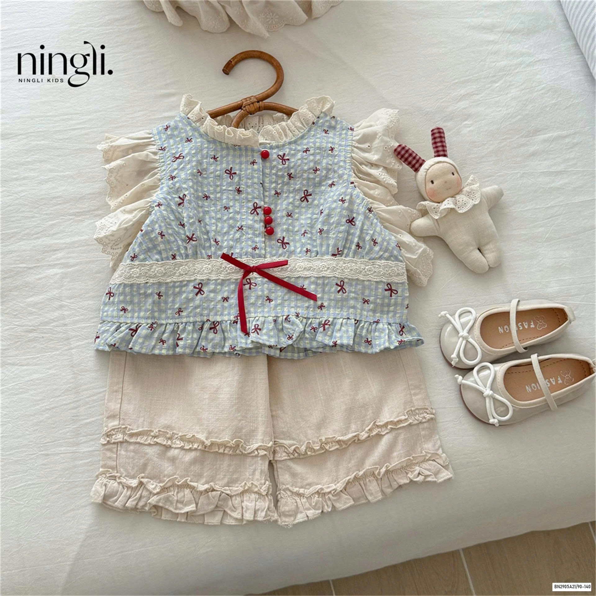 SÉT ÁO HOA CÁNH TIÊN MIX QUẦN SUÔNG