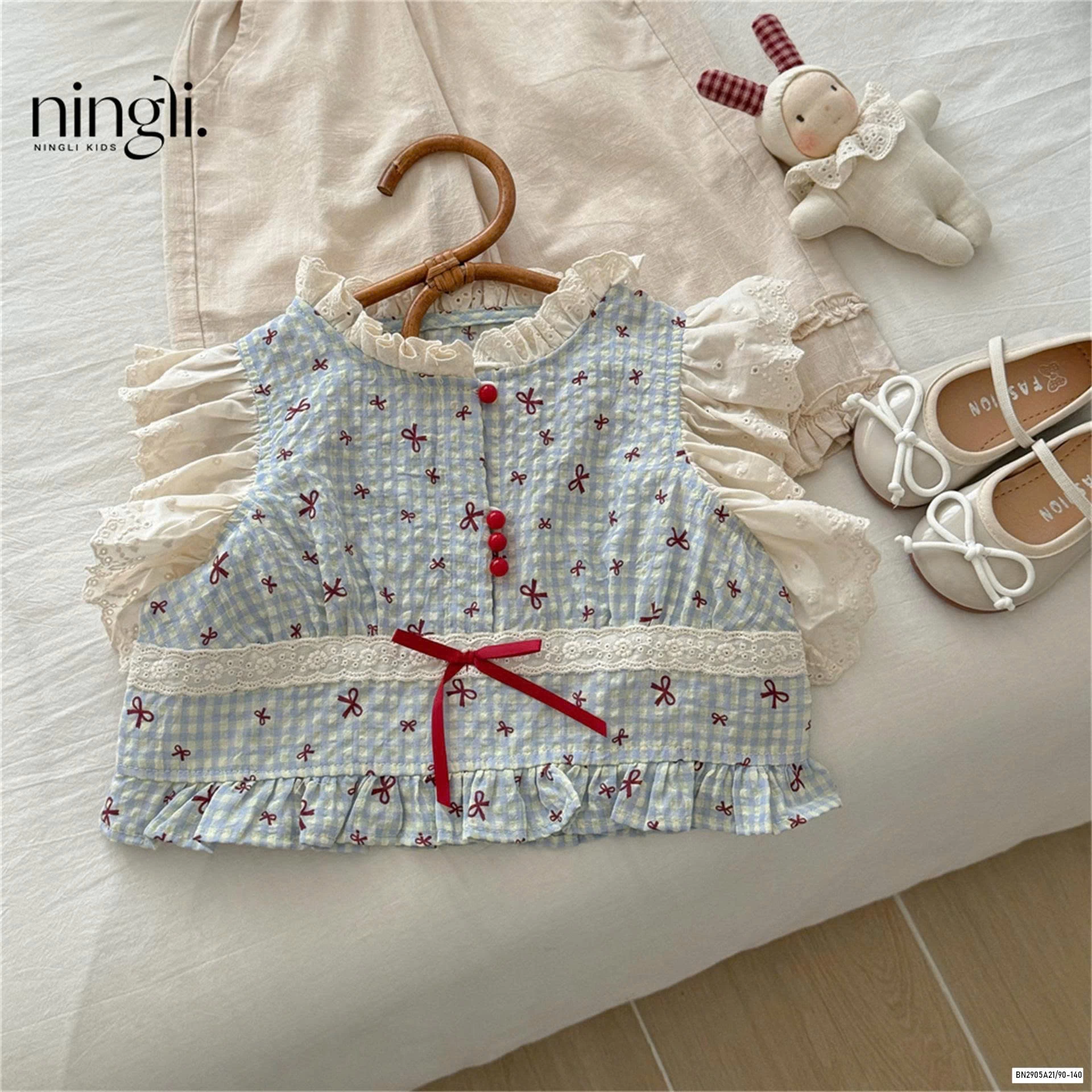 SÉT ÁO HOA CÁNH TIÊN MIX QUẦN SUÔNG