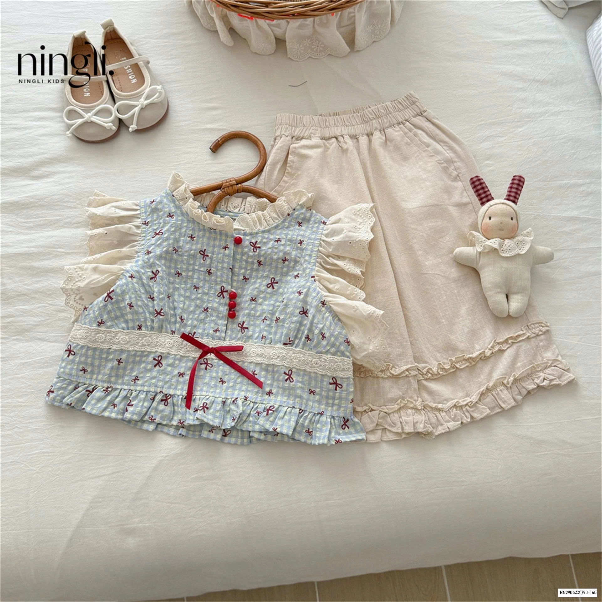 SÉT ÁO HOA CÁNH TIÊN MIX QUẦN SUÔNG