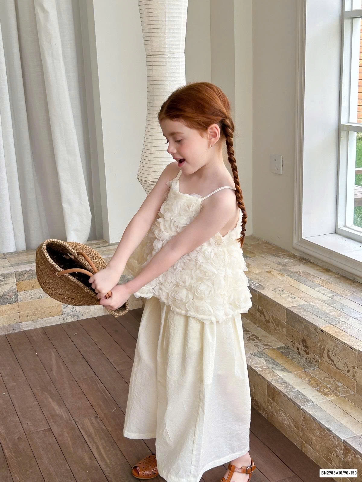 SÉT ÁO 2 DÂY HOA 3D MIX QUẦN SUÔNG