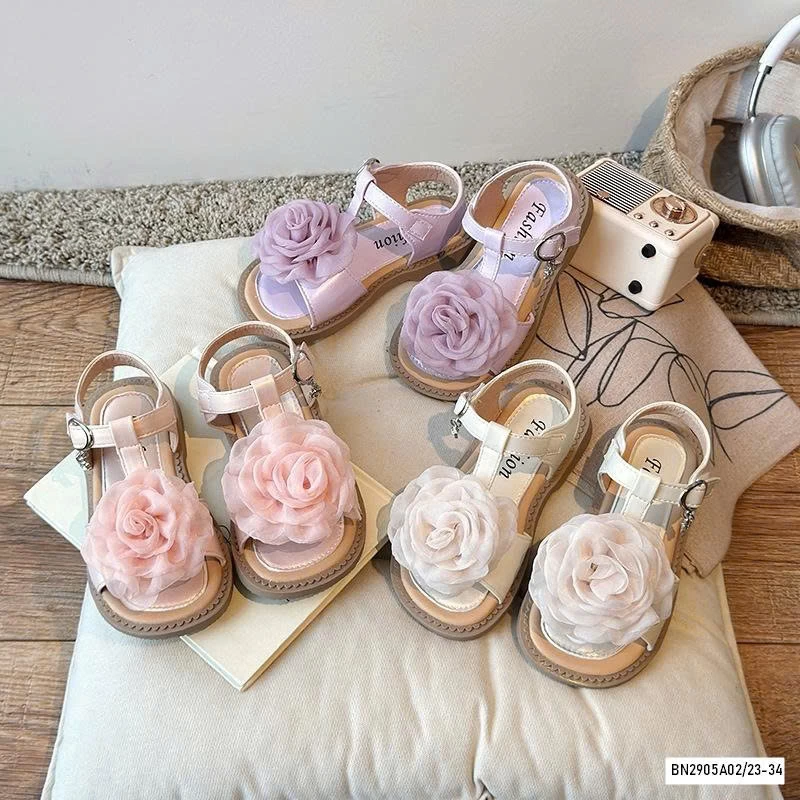 SANDAL GẮN HOA HỒNG