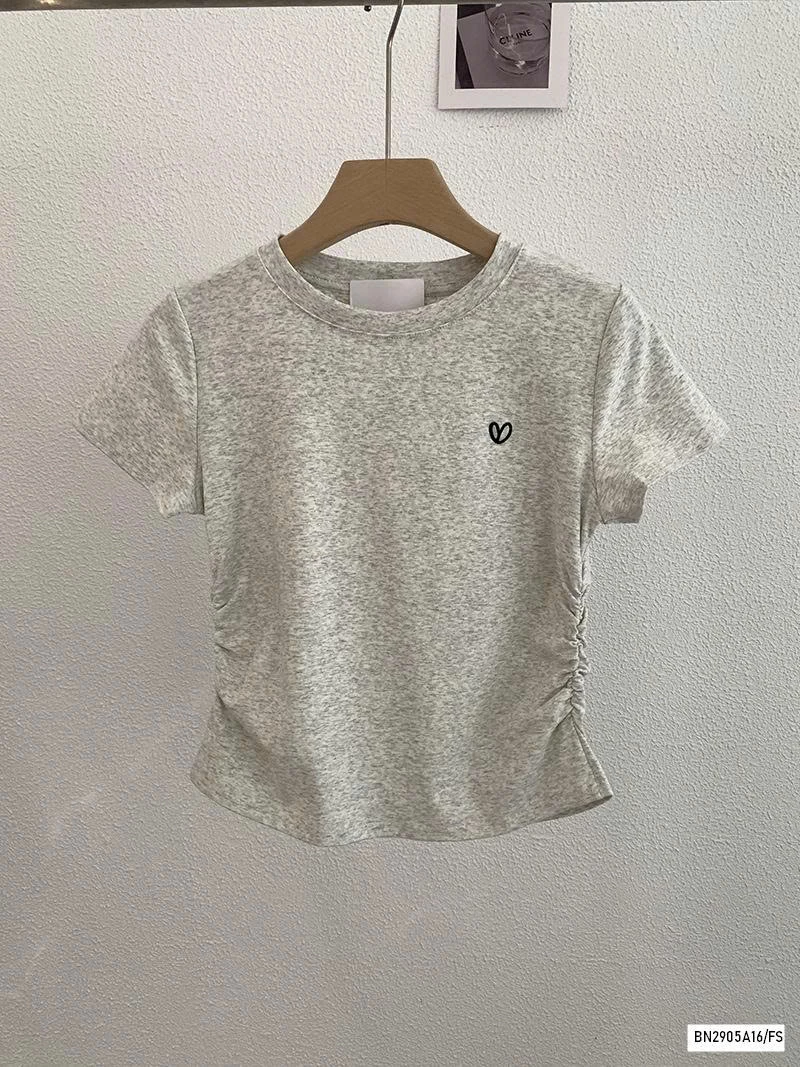 ÁO THUN RÚT EO THÊU TRÁI TIM
