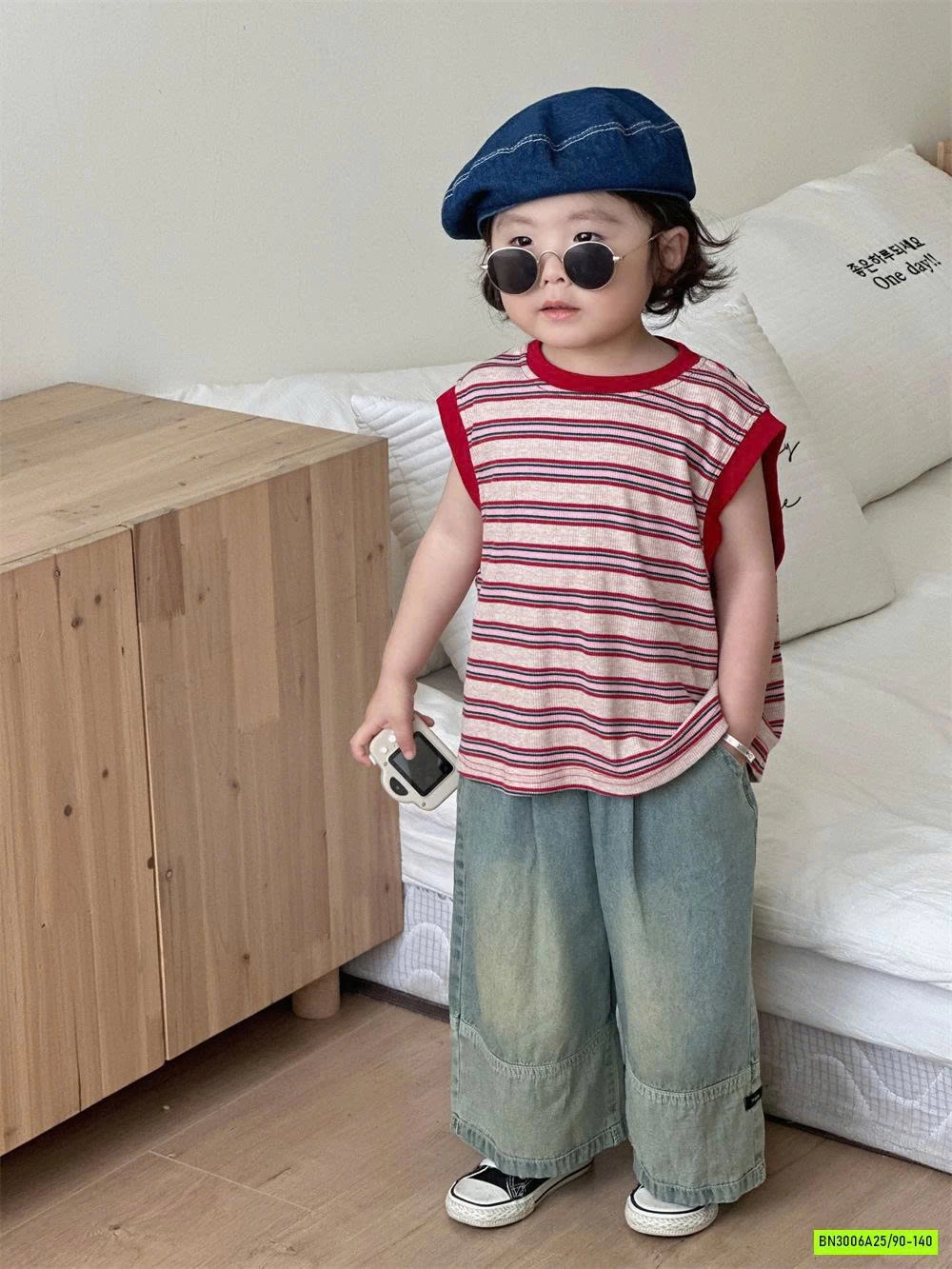 JEANS SUÔNG GẤP GẤU