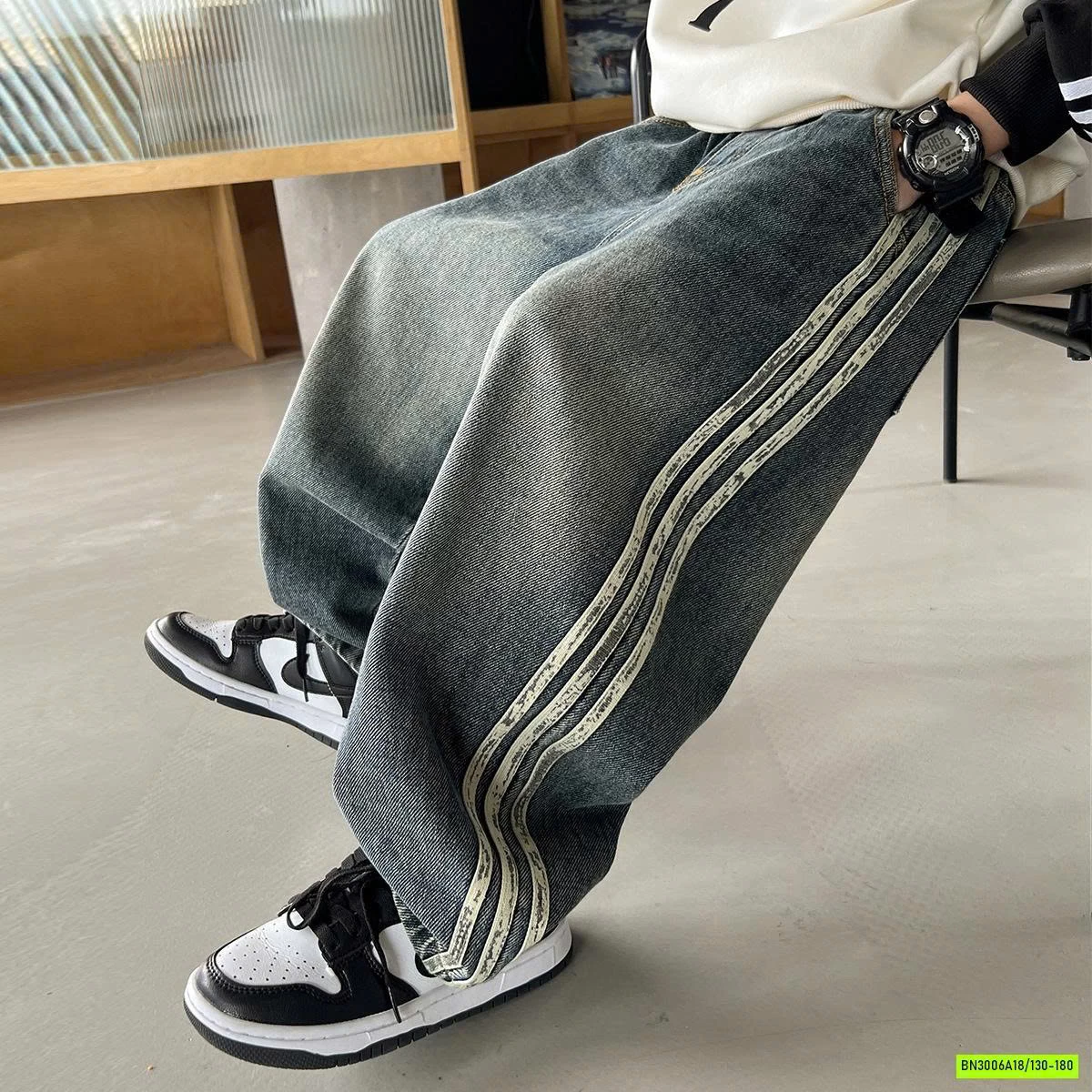 JEANS SUÔNG SỌC BÊN SZ ĐẠI