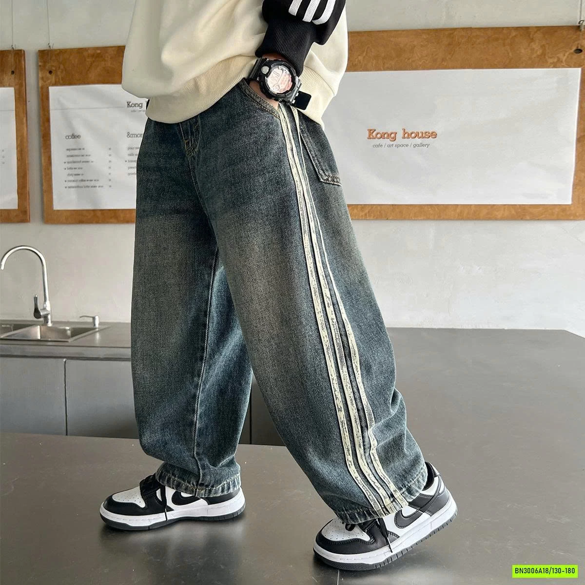 JEANS SUÔNG SỌC BÊN SZ ĐẠI