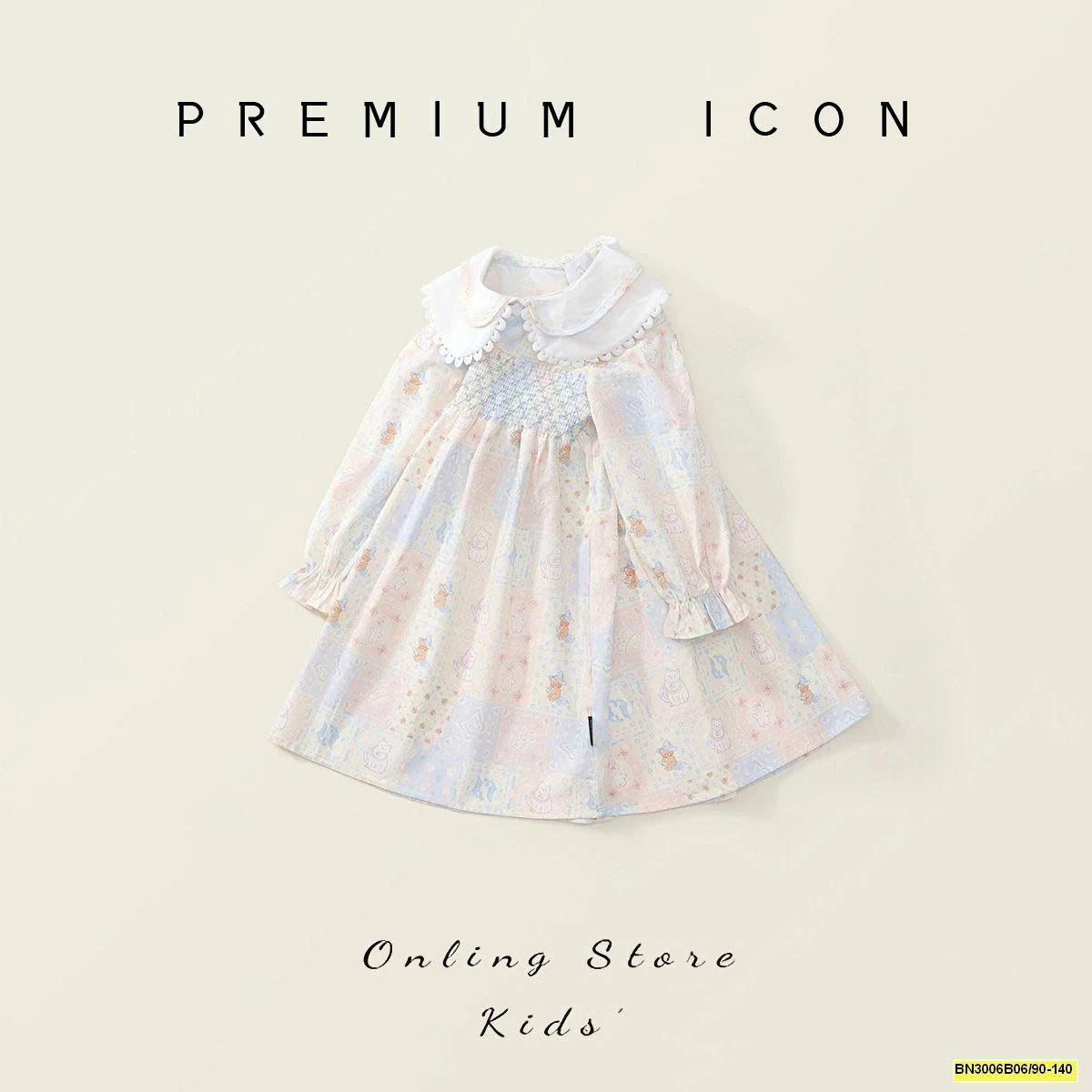 ĐẦM HOA XANH CHUN NGỰC  PREMIUM