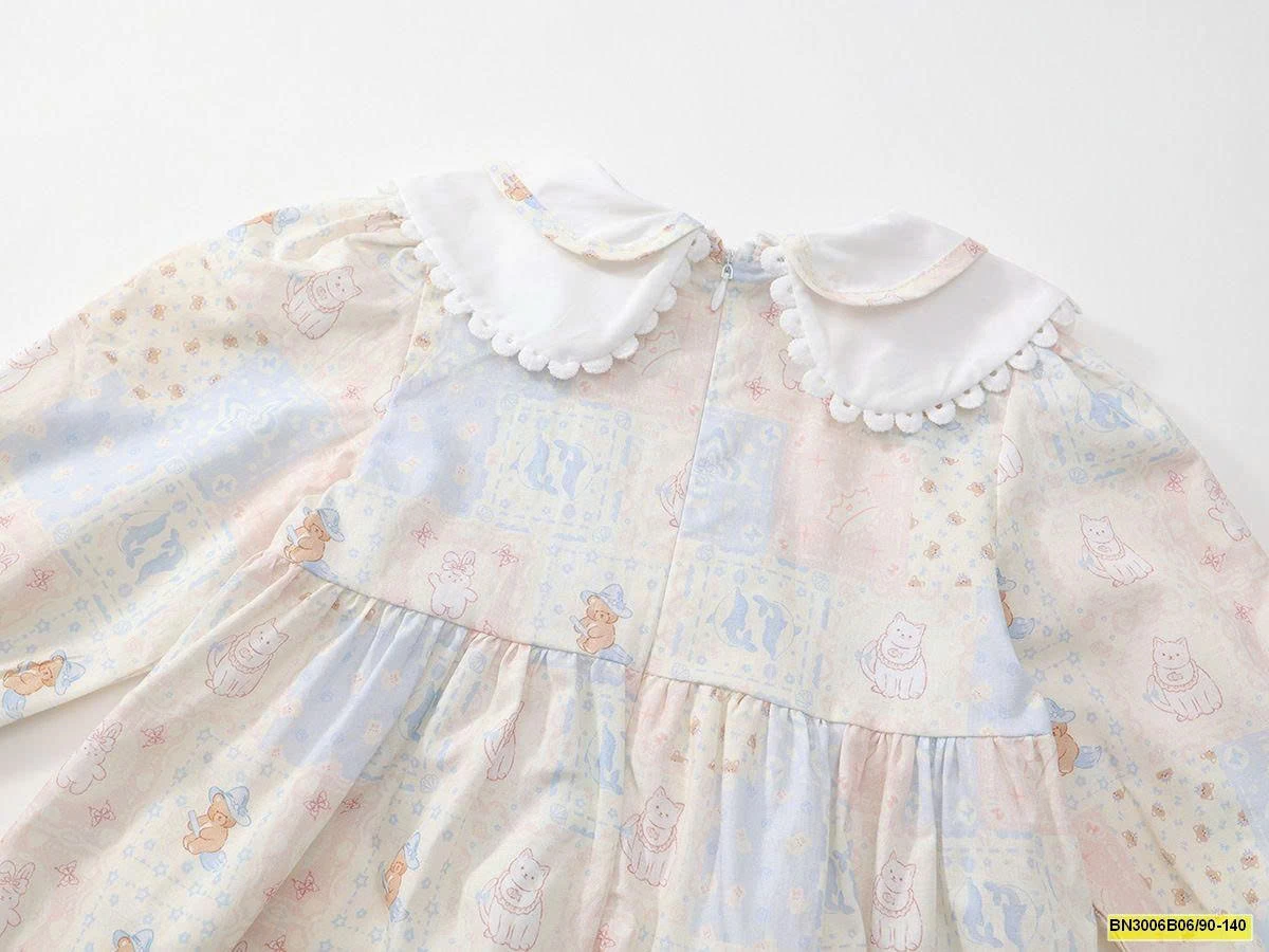 ĐẦM HOA XANH CHUN NGỰC  PREMIUM