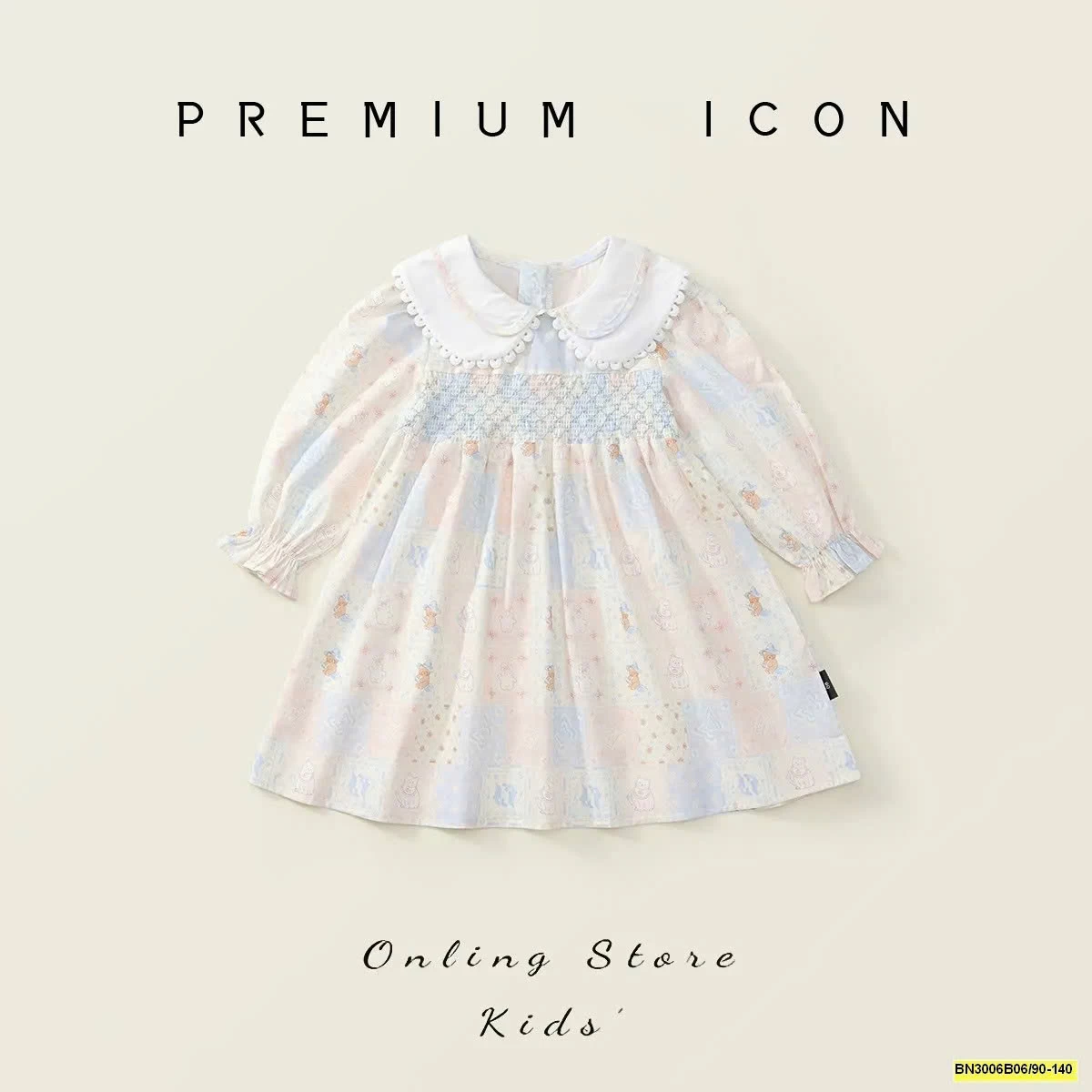 ĐẦM HOA XANH CHUN NGỰC  PREMIUM