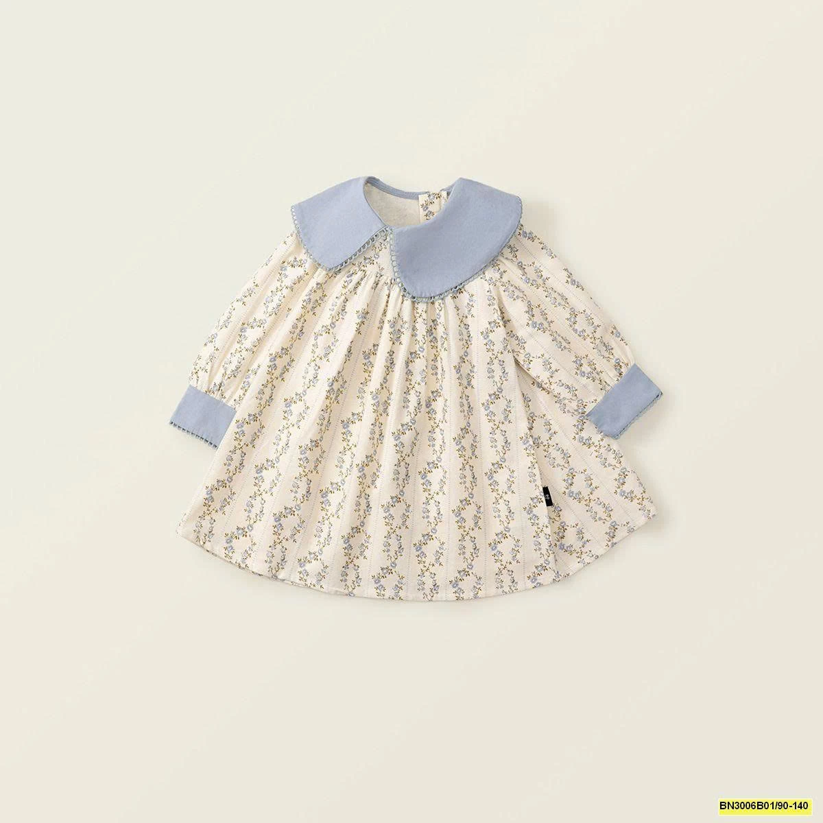 ĐẦM HOA CỔ SEN DÀI TAY