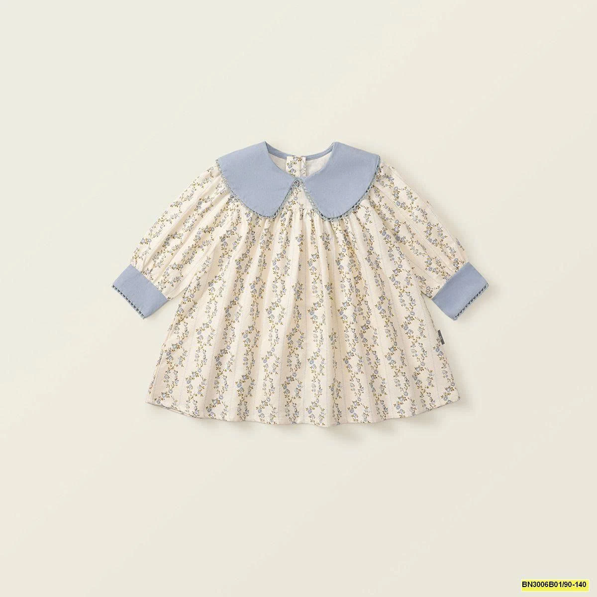 ĐẦM HOA CỔ SEN DÀI TAY