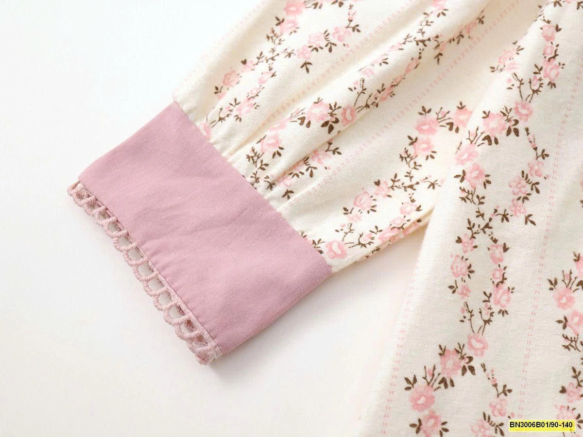 ĐẦM HOA CỔ SEN DÀI TAY