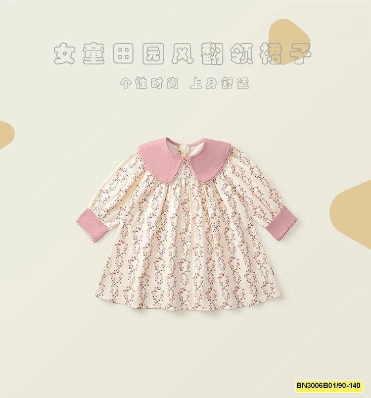 ĐẦM HOA CỔ SEN DÀI TAY