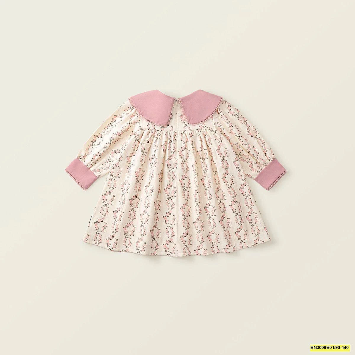 ĐẦM HOA CỔ SEN DÀI TAY