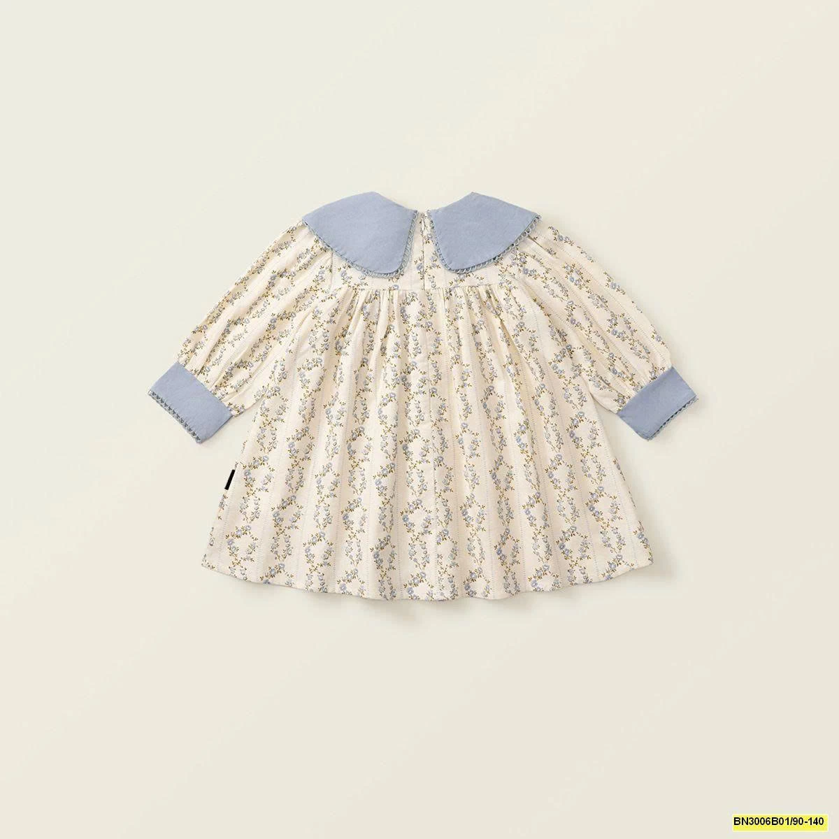 ĐẦM HOA CỔ SEN DÀI TAY