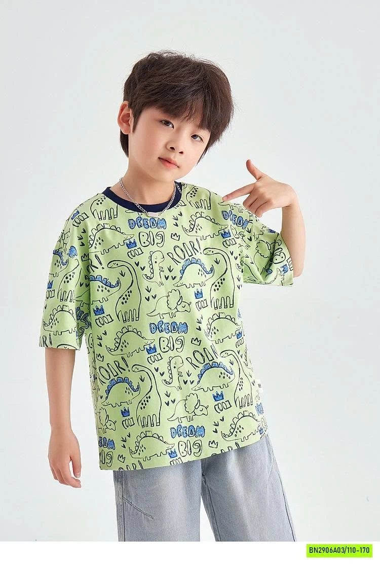 ÁO THUN IN KHỦNG LONG VIỀN CỔ