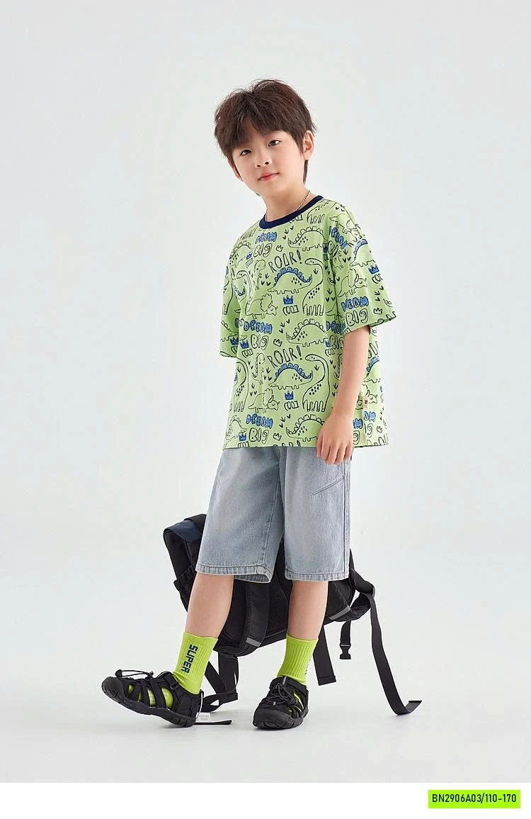 ÁO THUN IN KHỦNG LONG VIỀN CỔ