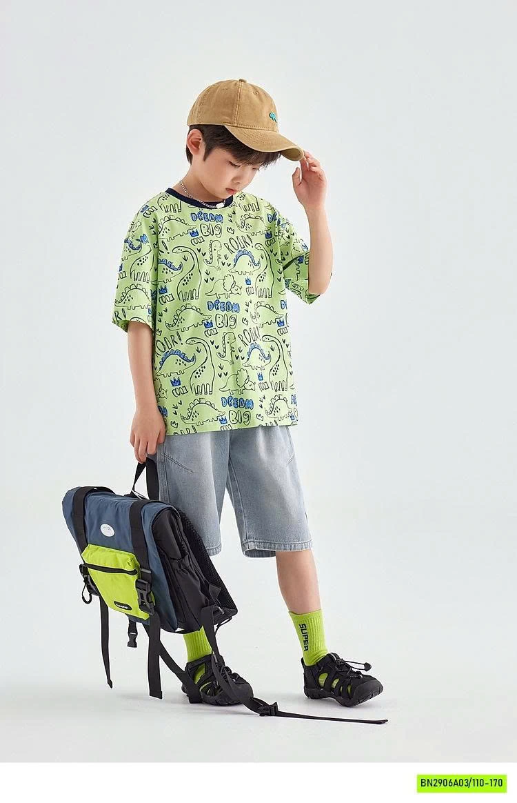 ÁO THUN IN KHỦNG LONG VIỀN CỔ