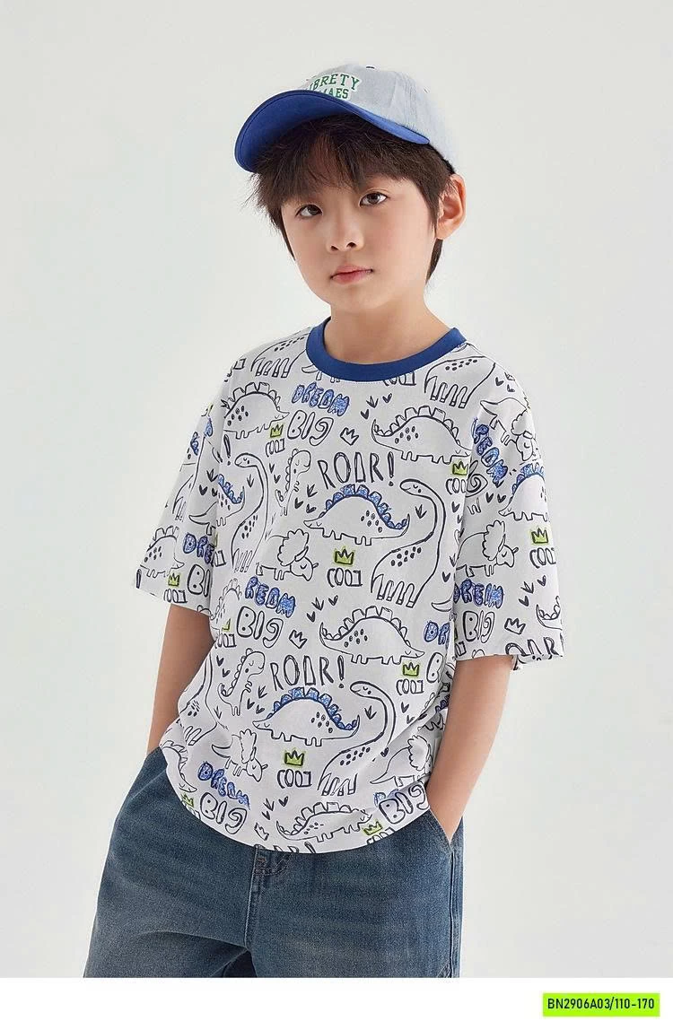 ÁO THUN IN KHỦNG LONG VIỀN CỔ