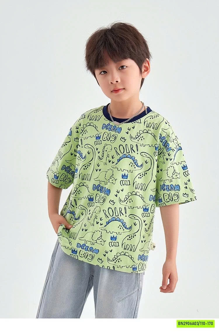 ÁO THUN IN KHỦNG LONG VIỀN CỔ