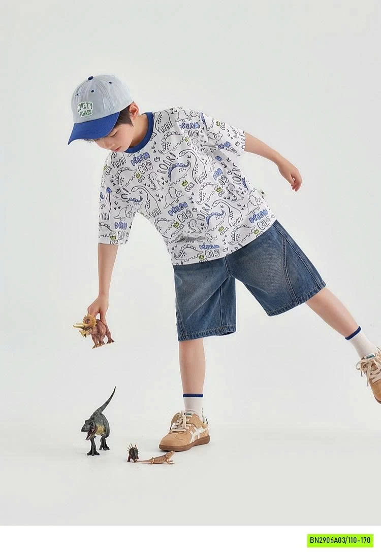 ÁO THUN IN KHỦNG LONG VIỀN CỔ