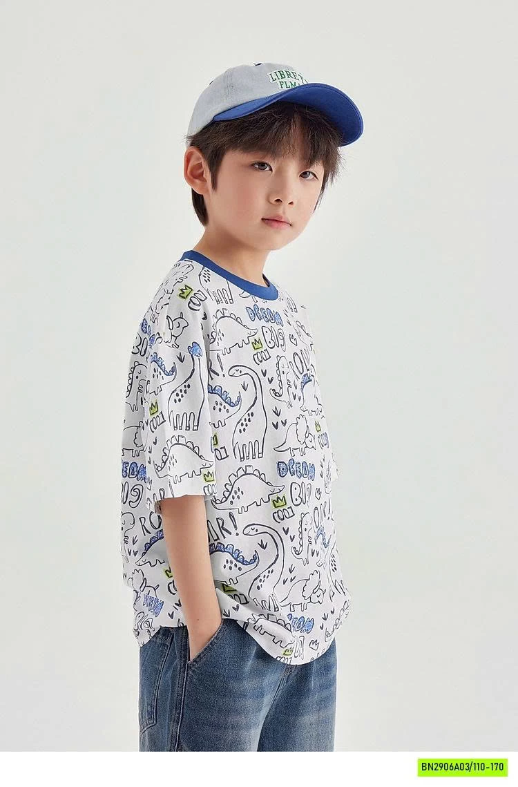 ÁO THUN IN KHỦNG LONG VIỀN CỔ